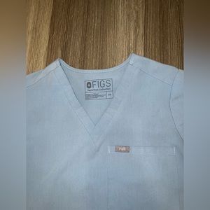 FIGS Dusty Blue Catarina Scrub Top